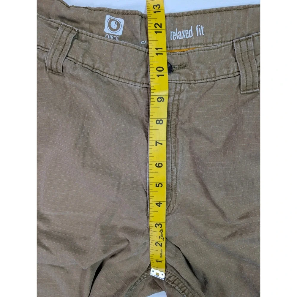 Carhartt Force Relaxed Fit Cargo Shorts Mens 34 Brown Ripstop Work Utility 9.5in